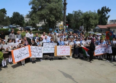 وقفة دعم وإسناد للأسرى المرضى في مدرسة بنات بيت لحم الثانوية