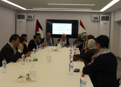 اللواء أبو العردات يلتقي وفد الشباب العربي للتضامن من سوريا ولبنان وفلسطين في سفارة فلسطين
