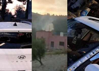 مستوطنون يهاجمون مركبات المواطنين عند مدخل بيتين الغربي