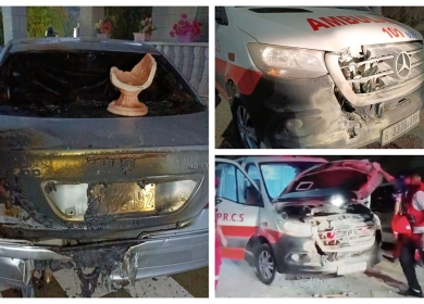 مستوطنون يهاجمون منازل المواطنين ويحرقون مركبة في حوارة