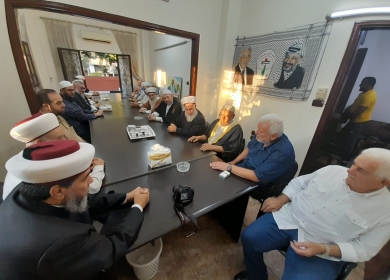 وفد مشترك من هيئة علماء المسلمين في لبنان ورابطة علماء فلسطين في لبنان يلتقي فتحي أبو العردات 