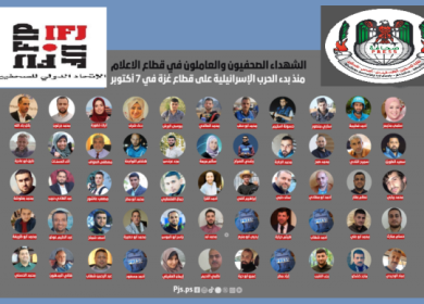 الاتحاد الدولي للصحفيين يرشح "الصحفيين الفلسطينيين" لجائزة اليونسكو لحرية الصحافة