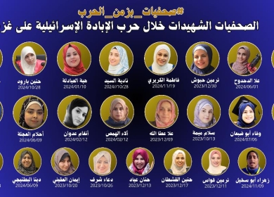 نقابة الصحفيين الفلسطينيين تطلق حملة (#صحفيات – بزمن ـــ الحرب)