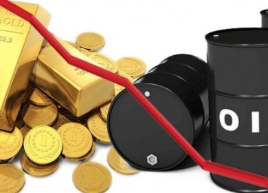 ارتفاع أسعار الذهب وانخفاض النفط عالميا