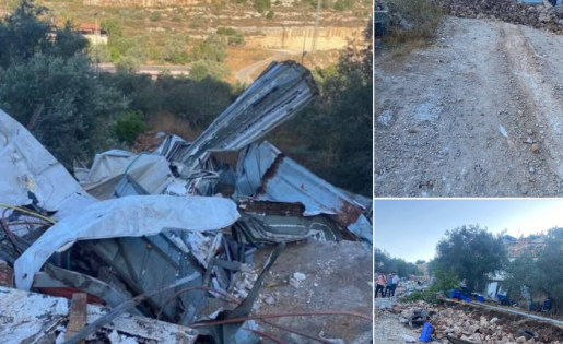 الاحتلال يهدم مسلخا للدواجن في قرية راس كركر غرب رام الله