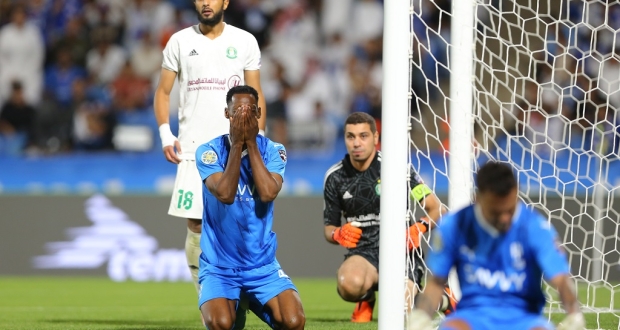 جانب من مباراة الهلال السعودي وأهلي طرابلس الليبي (تصوير: أ ف ب)